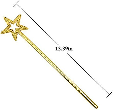 Altın Renk Yıldız Peri Asası Peri Değneği 34 cm 1 Adet (5250)