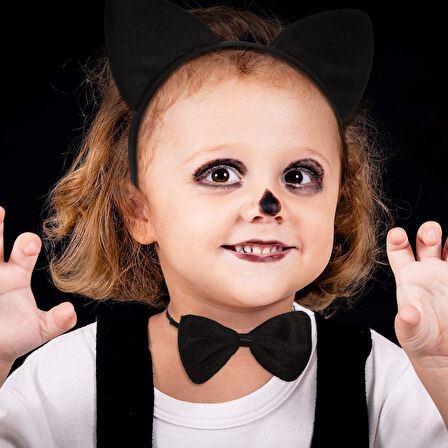 Kedi Kostüm Taç Kuyruk Papyon Seti 1 Adet (5250)