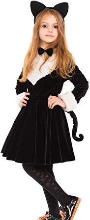 Kedi Kostüm Taç Kuyruk Papyon Seti 1 Adet (5250)