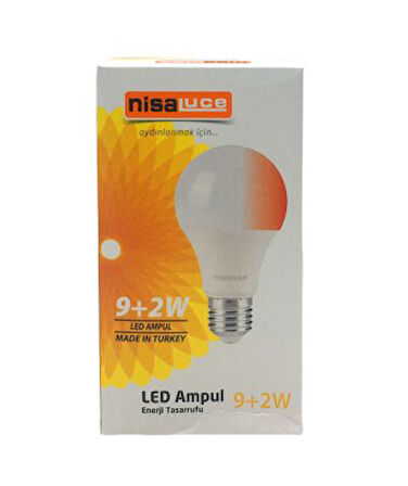 NİSALUCE EAMP-074/BK 9+2W E27 BEYAZ-KIRMIZI LED AMPUL (5250)