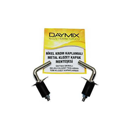 ÜSTTEN SIKMALI METAL KLOZET KAPAK MENTEŞESİ VİDASI NİKEL KROM KAPLAMALI (5250)