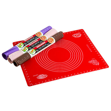 Silikon Ölçülü Hamur Açma Matı Hamur Açma Örtüsü Büyük Boy 50x40 (5250)