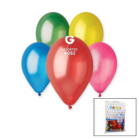 GM-110-82 METALİK - KARIŞIK BALON 11&apos;&apos; - 28CM - 100 PARÇA (5250)