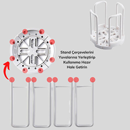 Tabak Bardak Kase Standı Bulaşık Kurutma Tutucu Mutfak Düzenleyici Organizatör (5250)