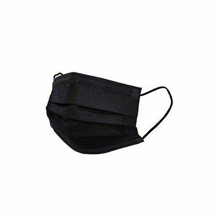 MEDİKAL 50PCS SİYAH CERRAHİ YÜZ MASKESİ (5250)