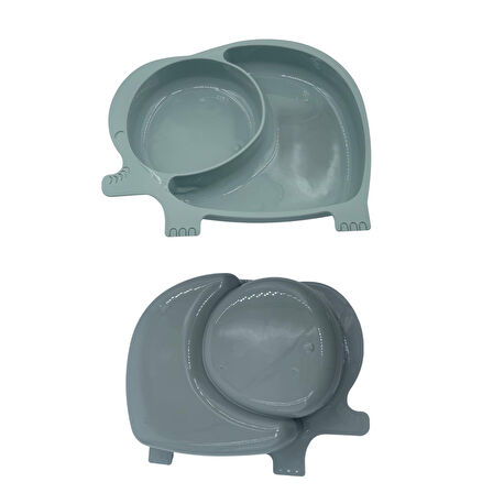 Bebek ve Çocuk için Sevimli Fil Model Desenli Yemek Bebek Mama Kabı Bölmeli Tabak (5250)