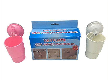 VANTUZLU PLASTİK 2 PARÇA  ÇOK AMAÇLI BARDAKLIK (5250)
