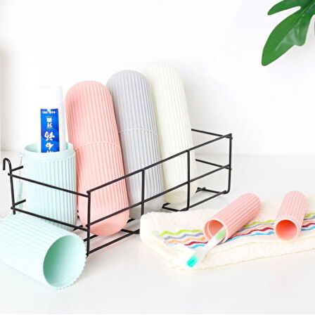 Seyahat Tipi Diş Fırçası Gözlük Makyaj Fırçası İçin Çok Amaçlı Silindir Saklama Kutusu İpli (5250)