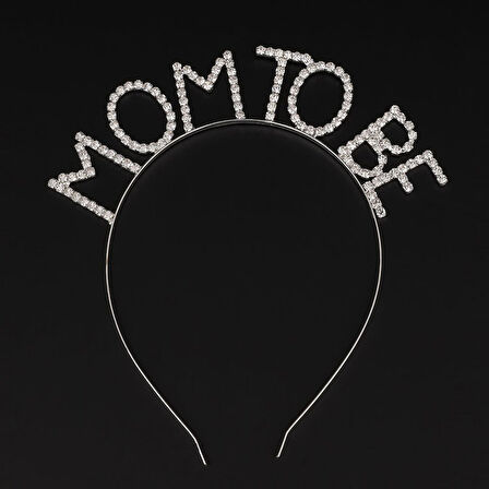 Kristal Taşlı Gümüş Renk Mom to Be Tacı Anne Tacı (5250)