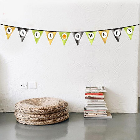 Cadılar Bayramı Kabak Temalı Halloween Yazılı Banner Süs Flama 3 Metre (5250)