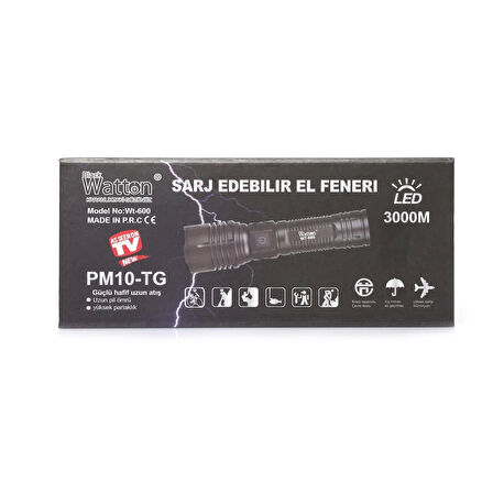 3000 Lümen  Güçlü EL Feneri Wt-600
