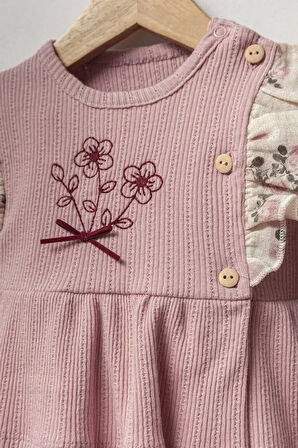 Baby Vintage Rose Zıbın Takım  Gül Kurusu