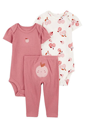 Kız Bebek Body Pantolon Set 3'lü Paket Renkli