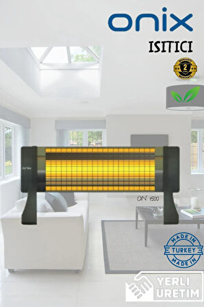 onix Yüksek Verimli Elektrikli Isıtıcı (1500W - 2 KADEMELİ - MASA ALTI - DEVRİLME EMNİYETLİ)