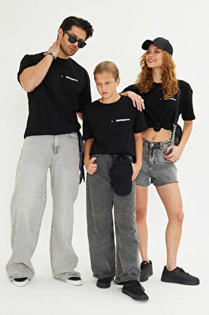 Los Angeles Baskılı %100 Pamuk Oversize Beyaz Unisex Çocuk Tişört