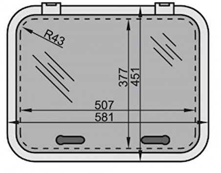 Vetus Hatch Tip Altus İçten İçe 50x38 cm