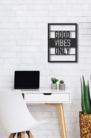 Good Vibes Only Ahşap Dekor Duvar Yazısı