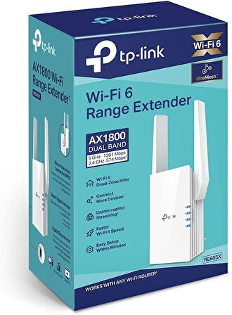 TP-Link RE605X 1800 Mbps Wifi Güçlendirici Outlet