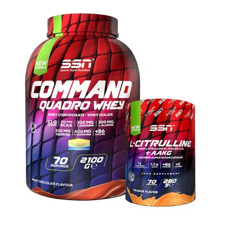 SSN Sport Style Protein Tozu Command Whey 2100G Çikolata + SSN Citrulline Malate-AAKG 280G Portakal