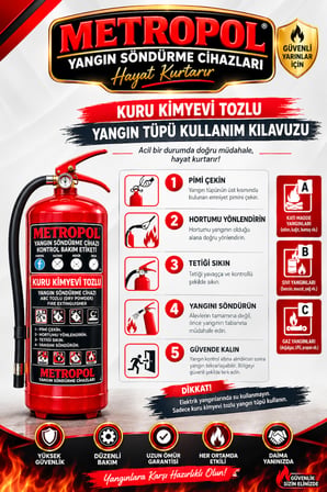  12 KG ABC YSC  Tozlu Yangın Söndürme Tüpü – Ticari İşletmeler, İş Merkezleri ve Kapalı Alanlar İçin Yangın Güvenliği