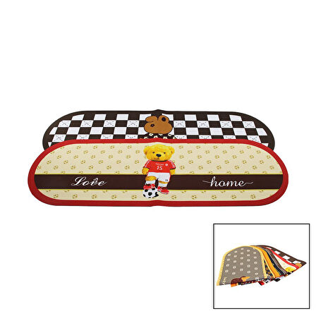 OVAL RENKLİ DESENLİ - RESİMLİ SU EMİCİ - SİHİRLİ  BANYO PASPASI ELASTİK 116 X 37.5CM (5256)