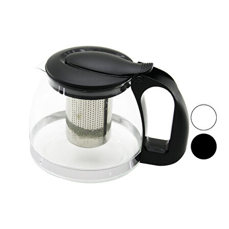 1250ML CAM DEMLİK  ÇELİK SÜZGEÇLİ - PLASTİK KULP - KAPAK - KROM ÇERÇEVE (5256)