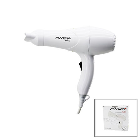 AWOX ALİZE  BEYAZ  SAÇ KURUTMA - FÖN MAKİNESİ  + DAR ŞEKİLLENDİRİCİ BAŞLIK   2 KADEME ISI AYARI   1200W (5256)