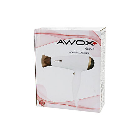 AWOX GLEAO  SİYAH  SAÇ KURUTMA - FÖN MAKİNESİ  SOĞUK ÜFLEME   2 KADEME FAN - 3 KADEME SICAKLIK   1700-2000W (5256)