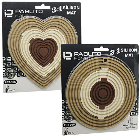 3İN1 BÜTÜN - AYRI KULLAN SİLİKON MAT- NİHALE KALPLİ=7.5-13-19CMYUVARLAK=7-12.5-20CM (5256)