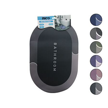 OVAL - MAT RENKLER   38X58CM   SU EMİCİ - SİHİRLİ  BANYO PASPASI  ELASTİK (5256)