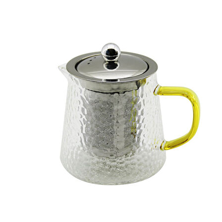 YUVARLAK KABARTMALI - BOROSİLİKAT  CAM DEMLİK 550ML (5256)