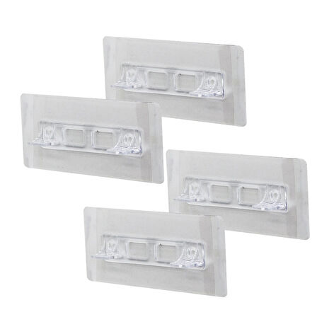 4PCS  RAF AYAK APARATI   ŞEFFAF PVC YAPIŞKANLI + VİDALANABİLİR   2X10CM (5256)