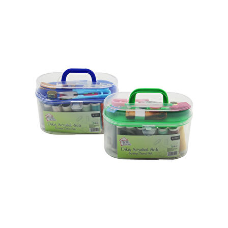 BÜYÜK ÇANTALI DİKİŞ SETİ İPLİK - MEZURA - TEKSTİL MAKASI - İĞNE - YÜZÜK (5256)