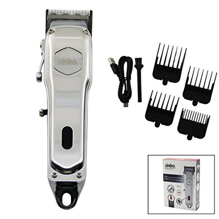 USB ŞARJLI - DİJİTAL GÖSTERGE  SAÇ - SAKAL KESME TRAŞ MAKİNESİ  ÇELİK GÖVDE - KOLLU TARAK AYARI SHC-1905 (5256)