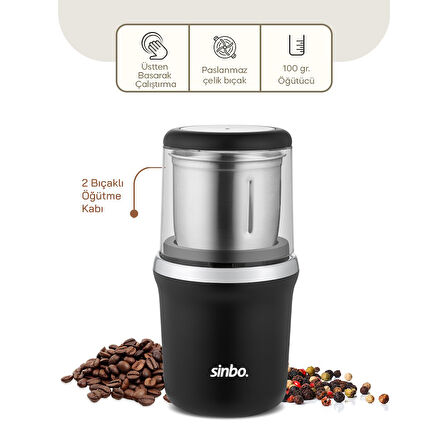 KROM KENAR KAHVE - BAHARAT ÖĞÜTÜCÜ ÇELİK BIÇAK - Ö.HAZNESİ=100GR 200W BAS ÇALIŞTIR KAPAK=MİKA PLS SCM-2997 (5256)