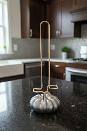 DEKORATİF GÜMÜŞ KABAKLI HAVLULUK 34X12 CM (5256)