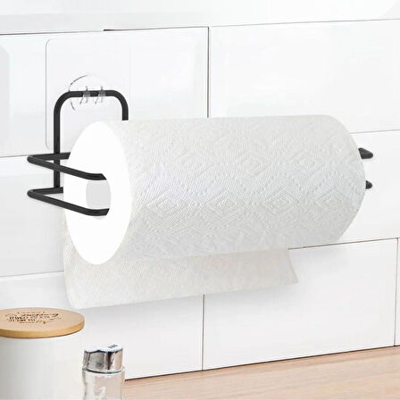 Kendiliğinden Yapışkanlı Krom Paslanmaz Metal Havlu Kağıtlık Aparatı (5256)