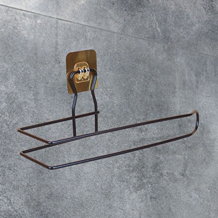 Kendiliğinden Yapışkanlı Krom Paslanmaz Metal Havlu Kağıtlık Aparatı (5256)