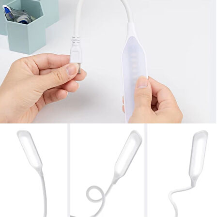 USB Girişli 14 Ledli 3 Kademeli Dokunmatik Masa/Kitap Okuma Lambası Ledi Beyaz (5256)