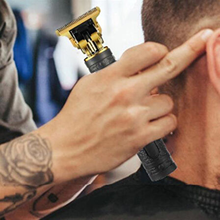 Vintage Görünümlü Güçlü 4 Farklı Başlıklı USB ŞarjlI Manuel Tıraş Makinası (5256)