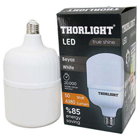 THORLIGHT 50W E27 TORCH T-SHAPE BEYAZ LED AMPUL T-50B (5256)