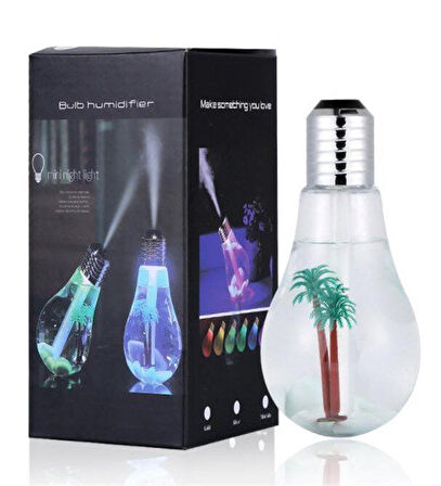 Hava Nemlendirici Ampul Görünümlü Hazneli Buhar Makinesi 400 ml. (5256)