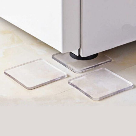 4 Adet Silikon Şeffaf Koltuk Mobilya Masa Beyaz Eşya Yazıcı Koruyucu Kaydırmaz Dayanıklı Pedler (5256)