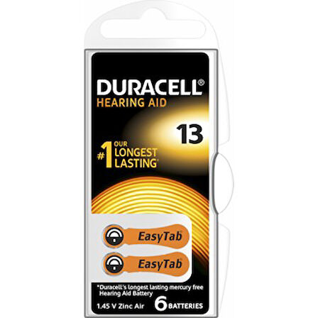 DURACELL 13 İŞİTME CİHAZI KULAK PİLİ 6 PARÇA  KUTU (5256)