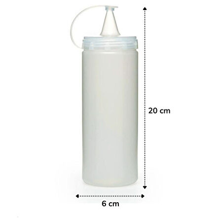 Şeffaf Kapaklı Sızdırmaz Yağlık Sosluk Şişesi Plastik Yağdanlık 400 ml. AP-9028 (5256)