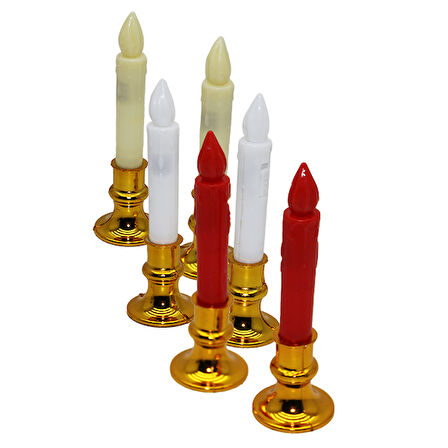 2 PARÇA  ŞAMDANLI PİLLİ LED MUM DEKORATİF (5256)