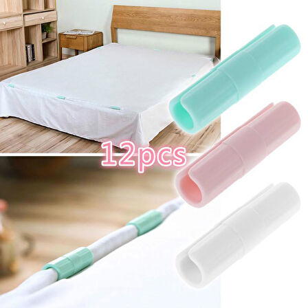 Yatak Yorgan Çarşaf Klipsi 12 Adet Kaydırmaz Çok Amaçlı Tutucu (5256)