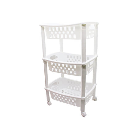 3 KATLI SEPET DÜZENLEYİCİ  - RAF ÜNİTESİ TEKERLEKLİ 400X295X700MM (5256)