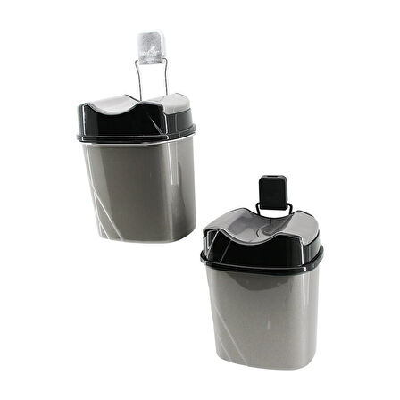 METAL ASKILI PLASTİK ÇÖP KOVASI YAPIŞKANLI MONTAJ (5256)