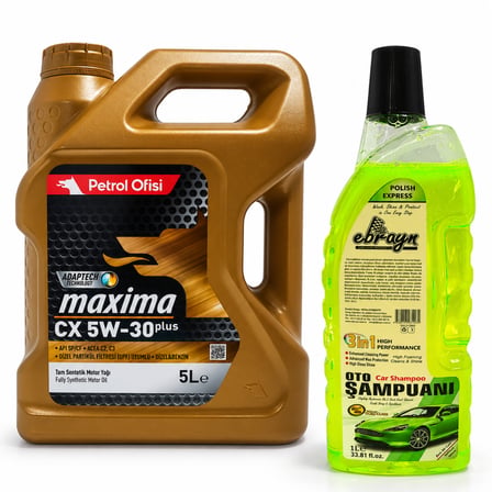 PETROL OFİSİ MAXİMA CX DPF PARTİKÜLLÜ 5W-30 5 Litre + Oto Şampuan 1000 ml 
